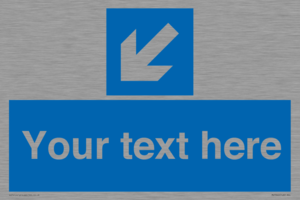 Custom Mandatory directional sign, blue arrow down and left